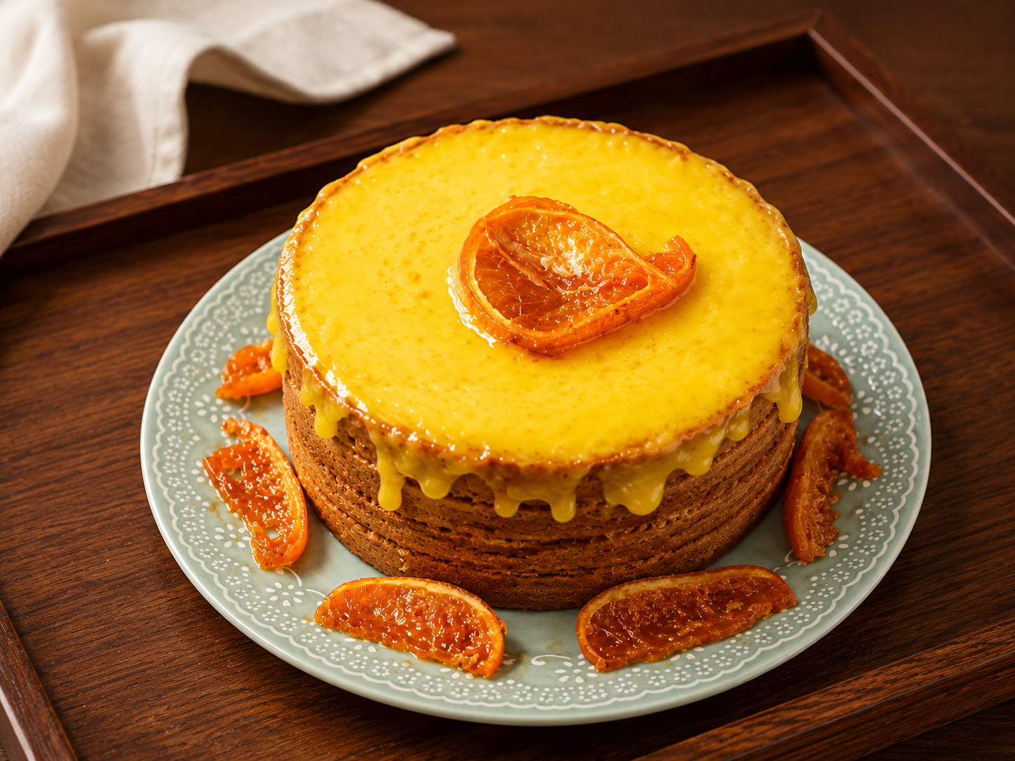Bolo de Laranja com Calda e Geleia